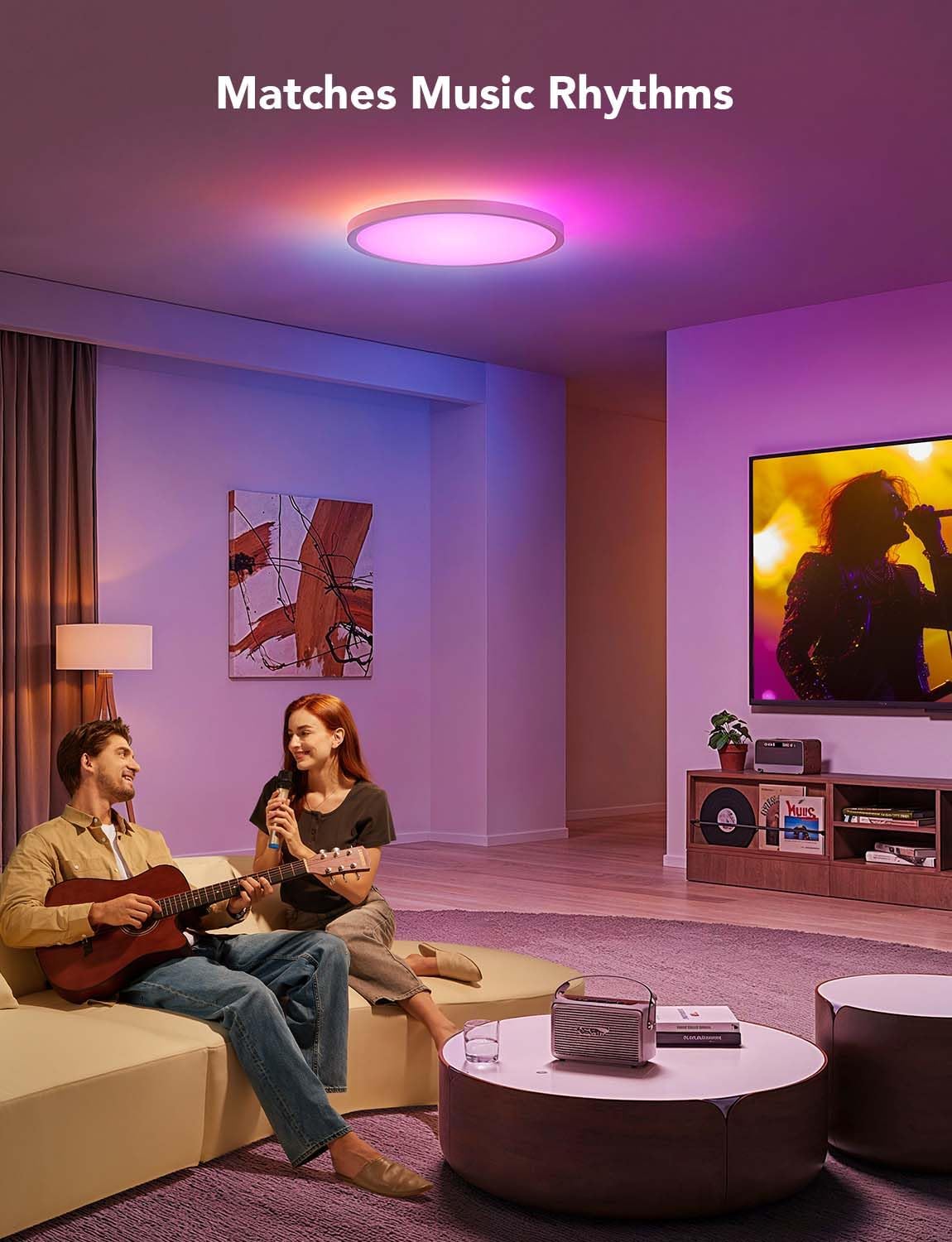 Govee Smart RGBIC Ceiling Lighting 24W 6500K Plastic White Size 12" / 30cm NEW