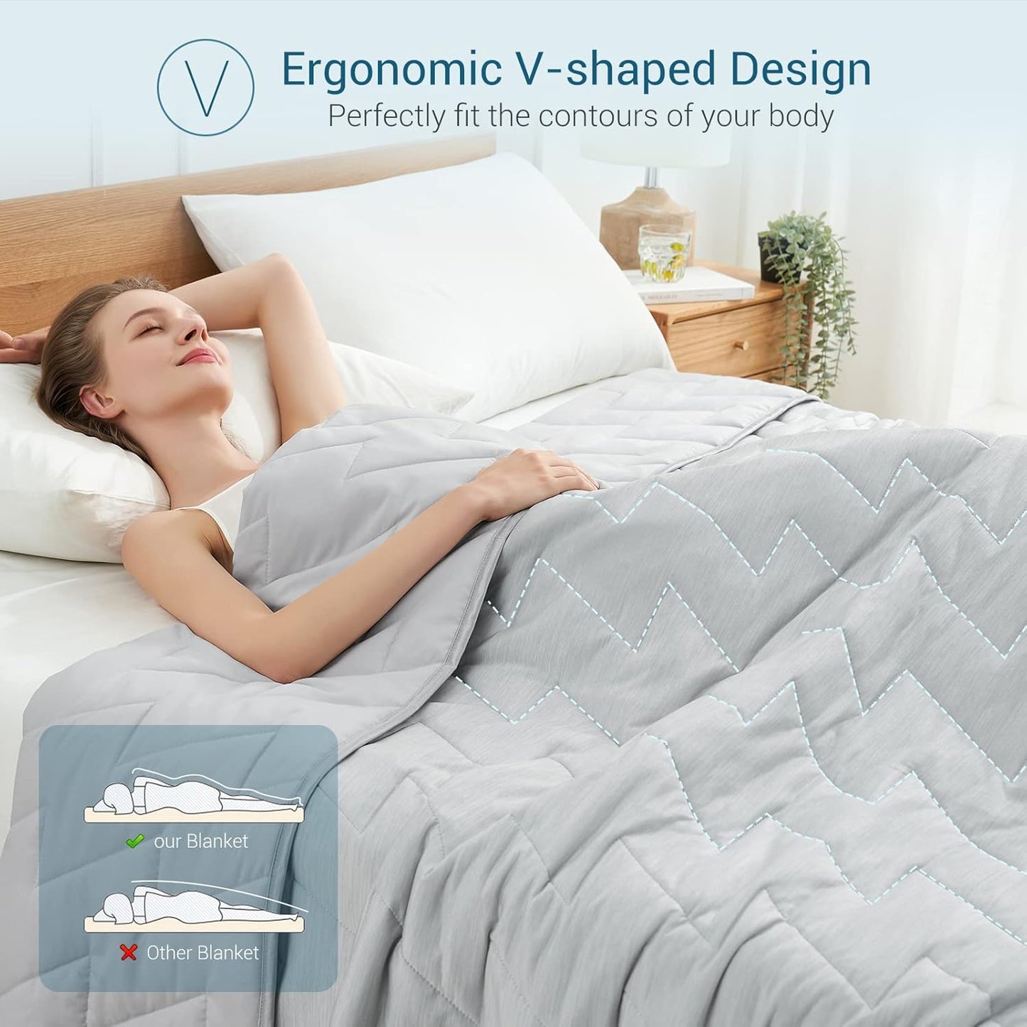 Elegear Cooling Comforter Light Grey Absorbs Body Heat to Keep Cool 150x200 NEW