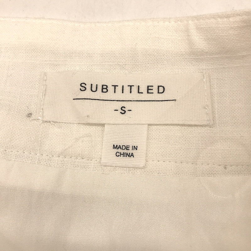Subtitled White Button Cotton Blend Wrapped Split Mini Skirt Women Size S