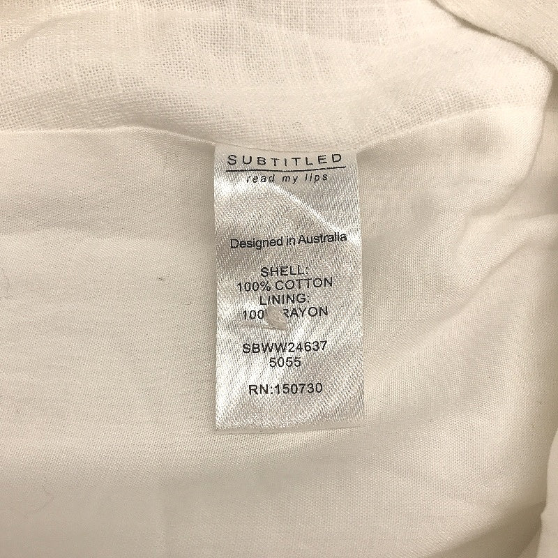 Subtitled White Button Cotton Blend Wrapped Split Mini Skirt Women Size S