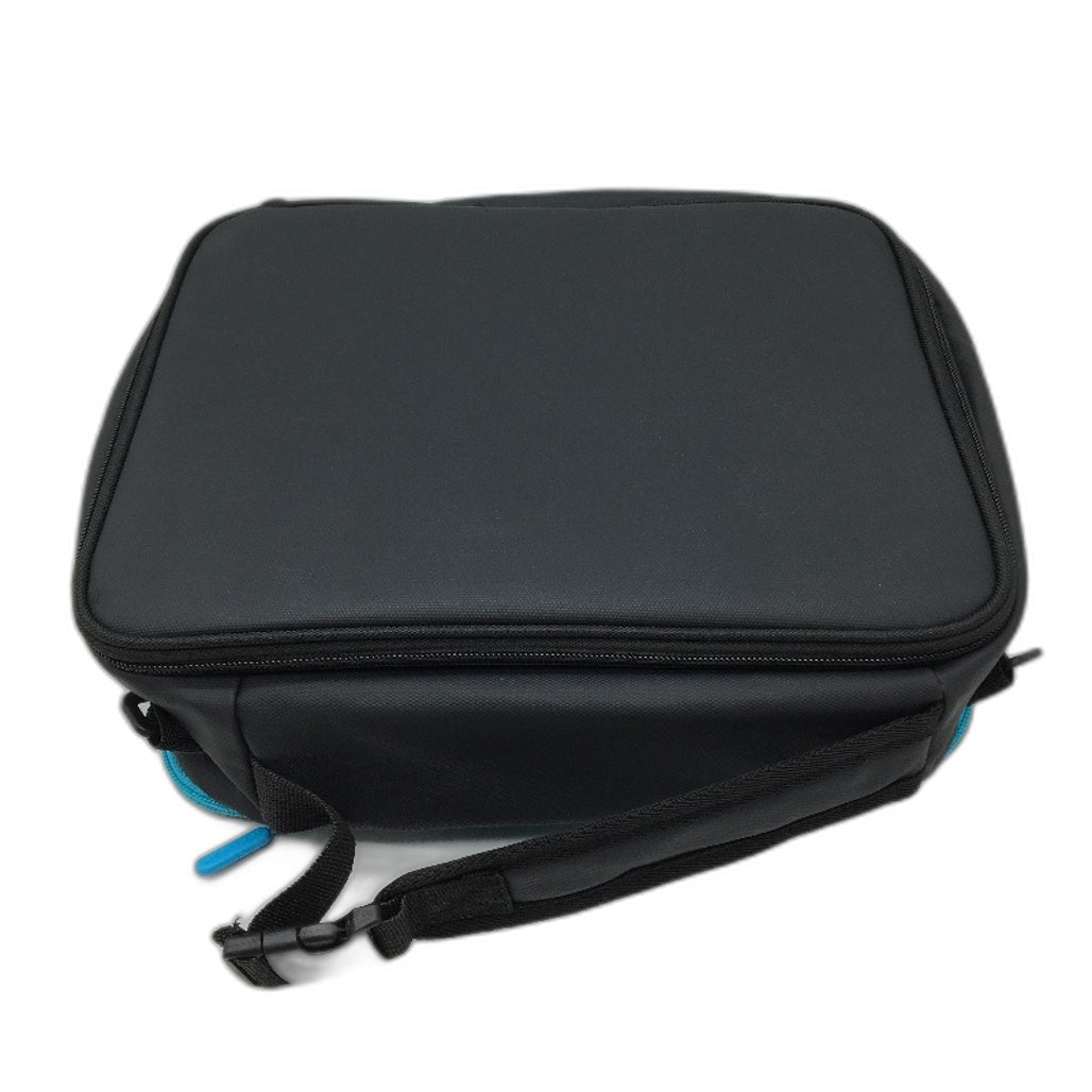 Insmeer Black & Blue Insulated Lunch Bag With Strap & Expansion Zipper NEW