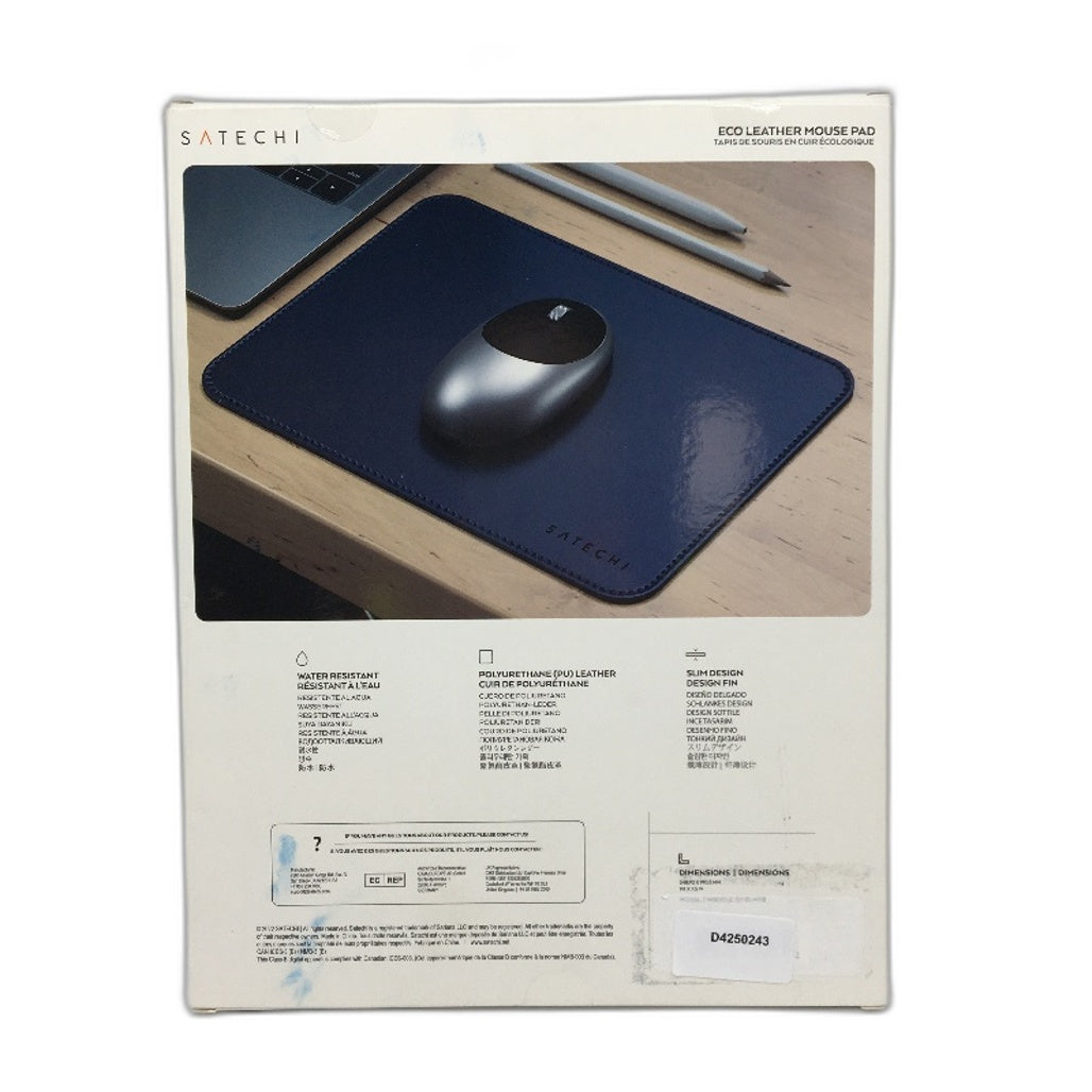Satechi 9 8x7 5 inch Eco Leather Navy Blue Water Resistant Mouse Pad NEW