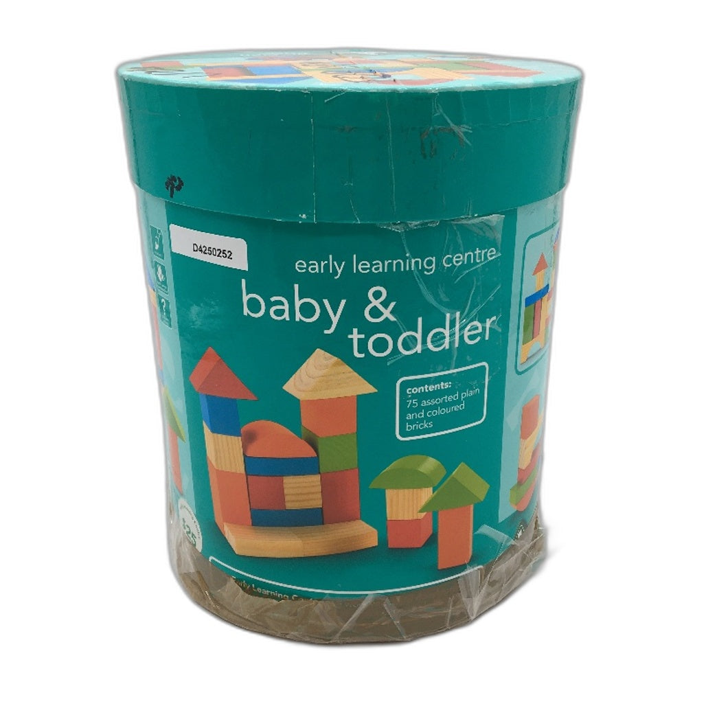 ELC Baby & Toddler Assorted Plain & Coloured Wooden Building Blocks
