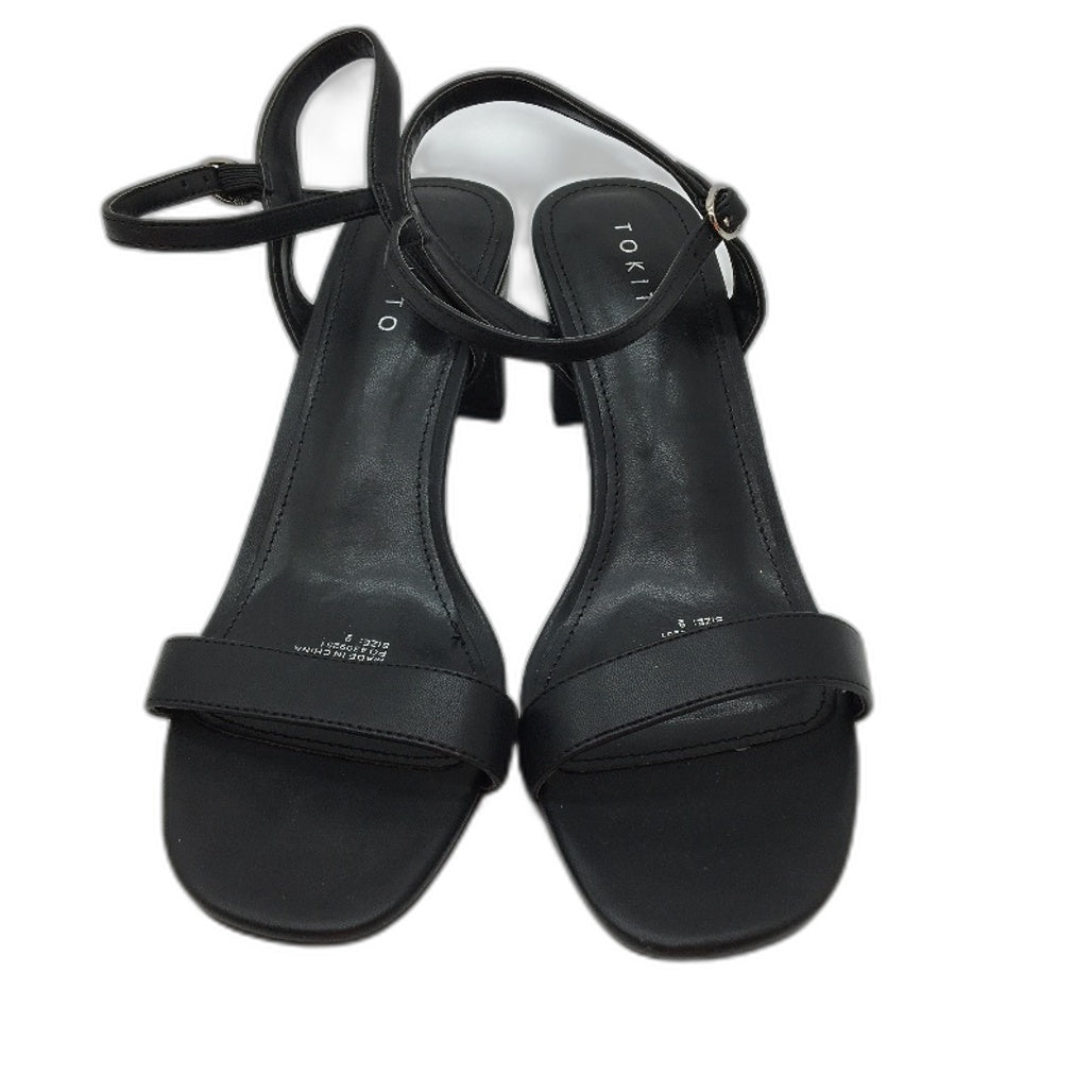 Tokito Florence Black Buckled Heeled Sandal Ladies Size 9  SAMPLE NEW