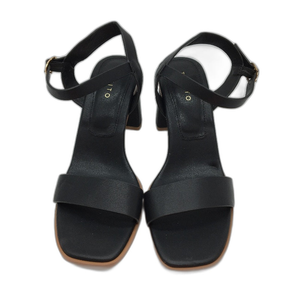 Tokito Gloria Black Strapped Buckled Heeled Sandal Ladies Size 9  SAMPLE NEW