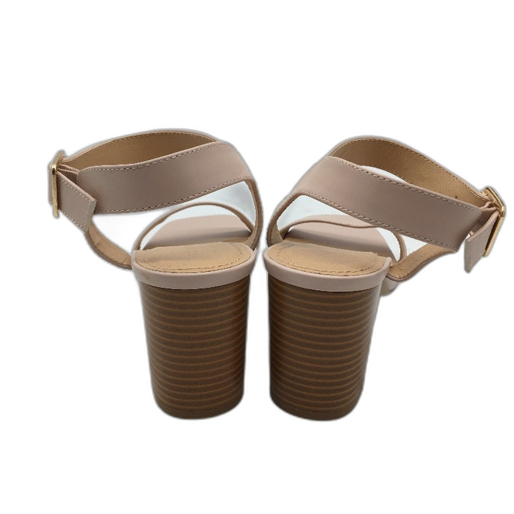 Tokito Tayla Blush Wide Strapped Buckled Heeled Sandal Ladies Size 9  SAMPLE NEW