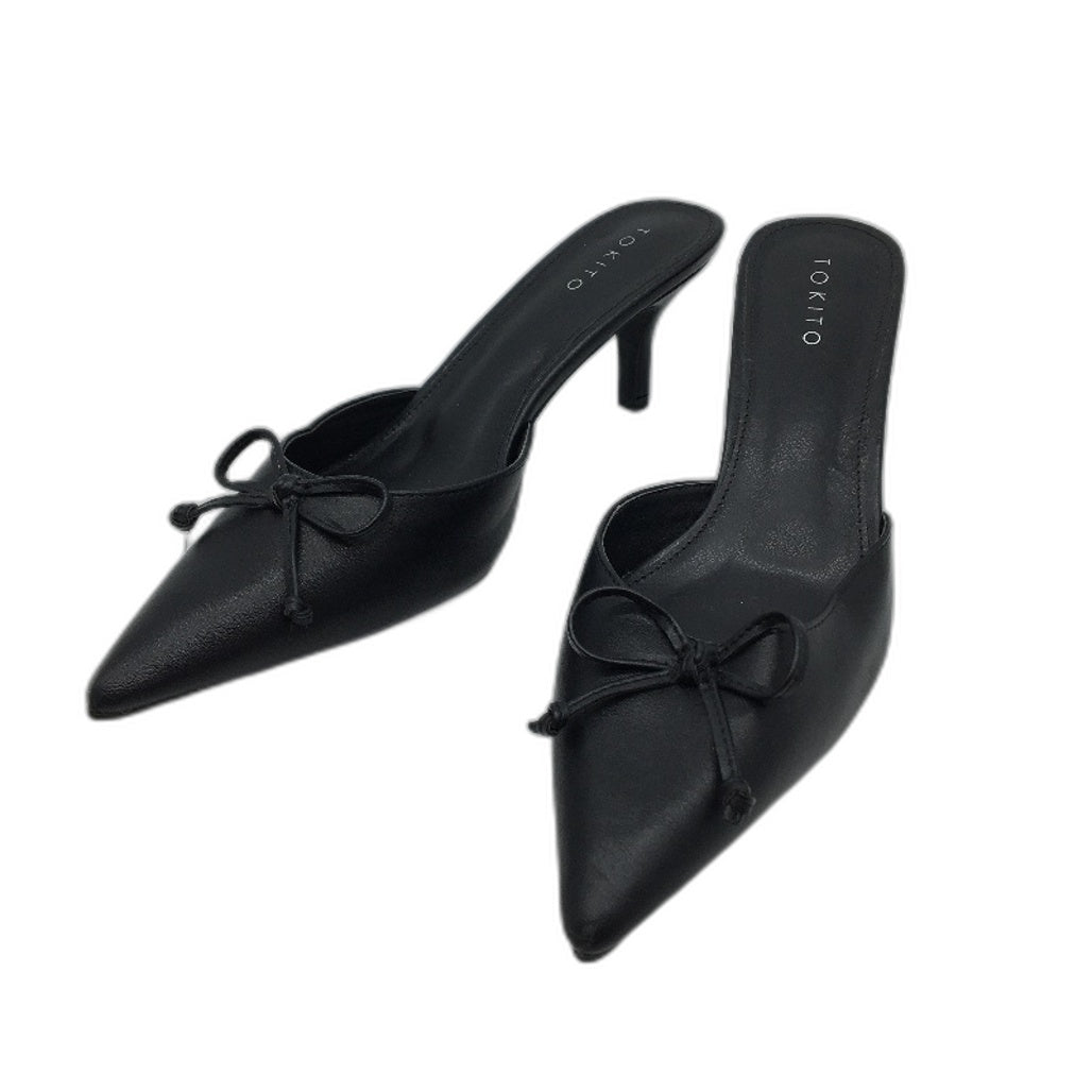 Tokito Black Closed Pointed Toe Slip On Heeled Shoe Ladies Size 9  EX-DISPLAY