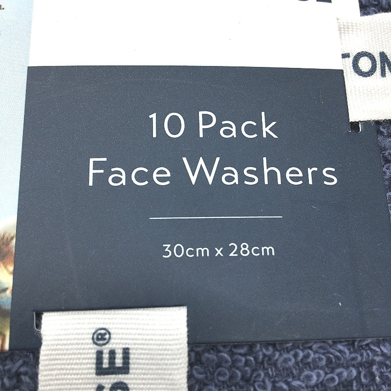 Kirkton House 20 Piece Green Blue Toned 100% Cotton 2 x 10 Pack Face Washers NEW