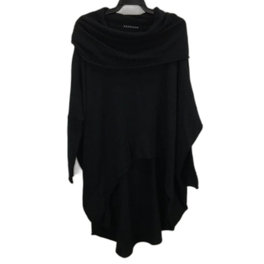 Showroom Merino Wool Knitted Relaxed Fit Black Hooded Long Sweater Robe Womens