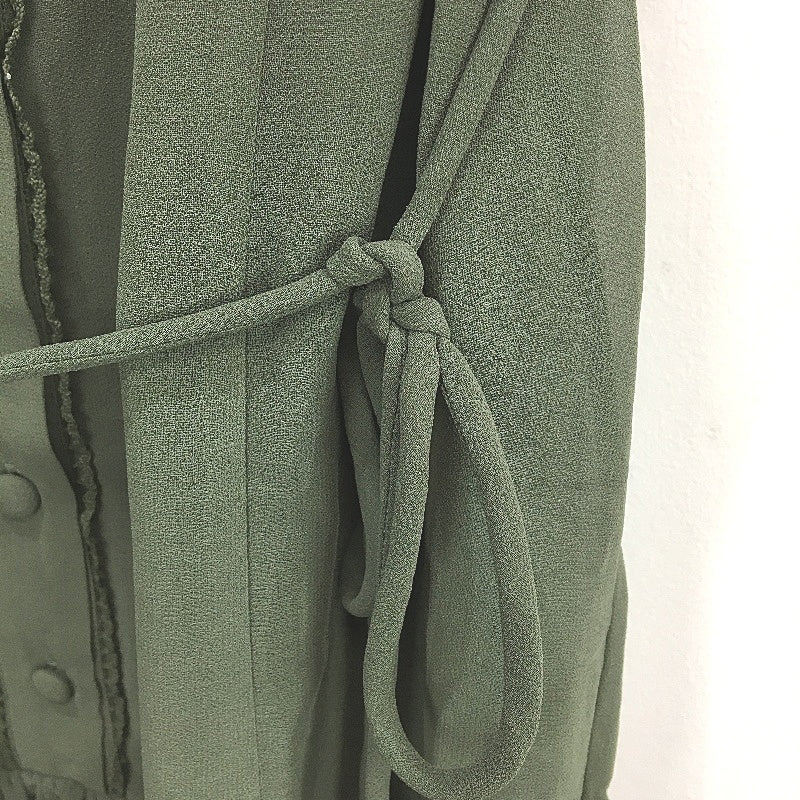 Portmans Eloise Kelp Green Short Sleeve Flowy Shirt Dress Ladies Size 8 NEW