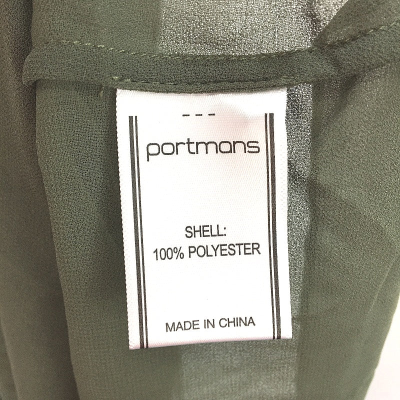 Portmans Eloise Kelp Green Short Sleeve Flowy Shirt Dress Ladies Size 8 NEW