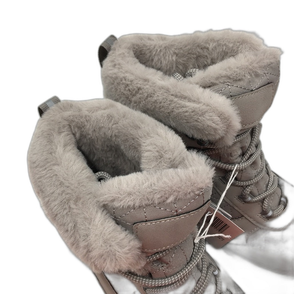 Crane Snow Extreme Grey Fluffy Rimmed Thermoboots Ladies Size 7 NEW