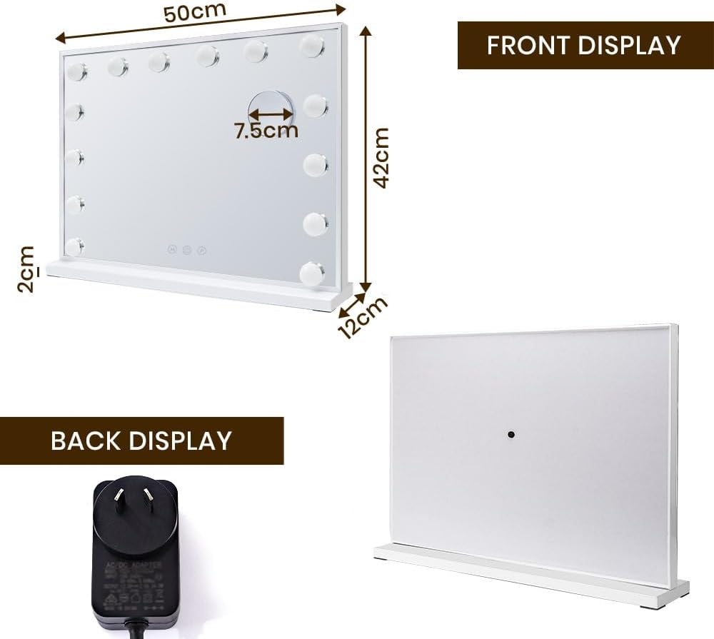 Vanity Makeup Hollywood Mirror With 14 Dimmable Lights LED NEW
