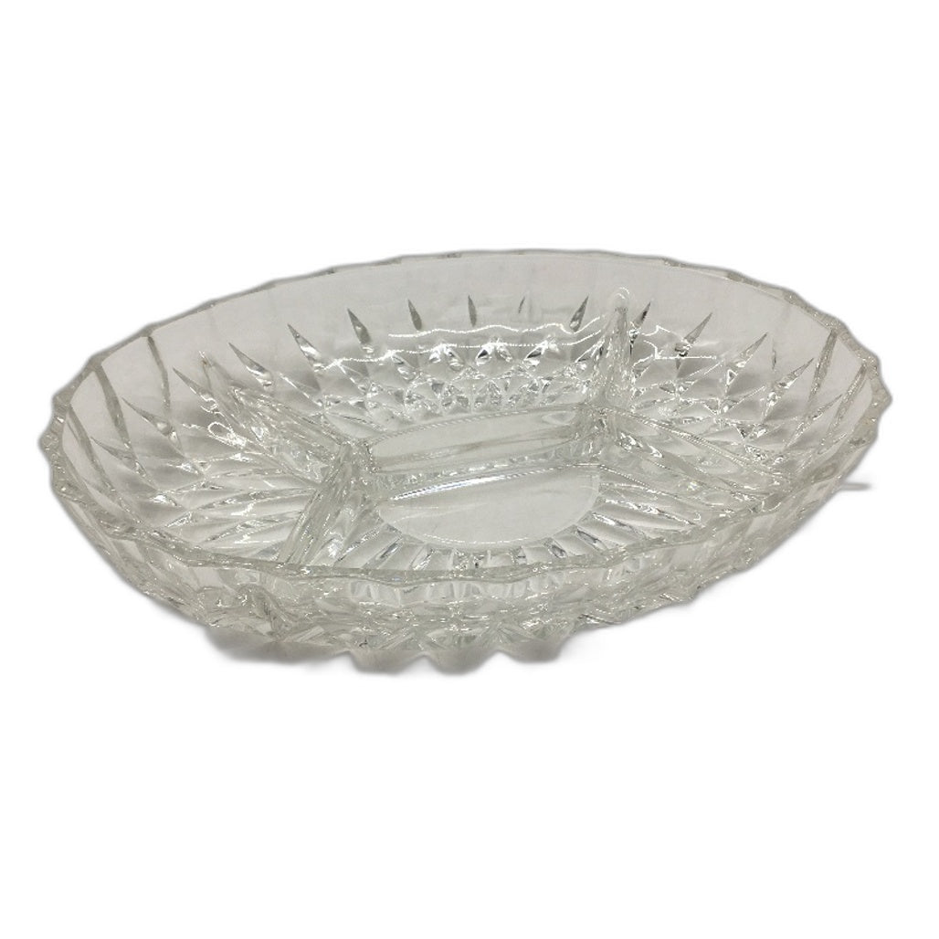 VINTAGE Rossini Crystal Cut Made In West Germany 4 Sectional Plate