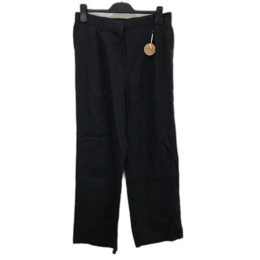 Subtitled Jamimah Black 100% Linen Relaxed Fit Long Pants Ladies Size M NEW