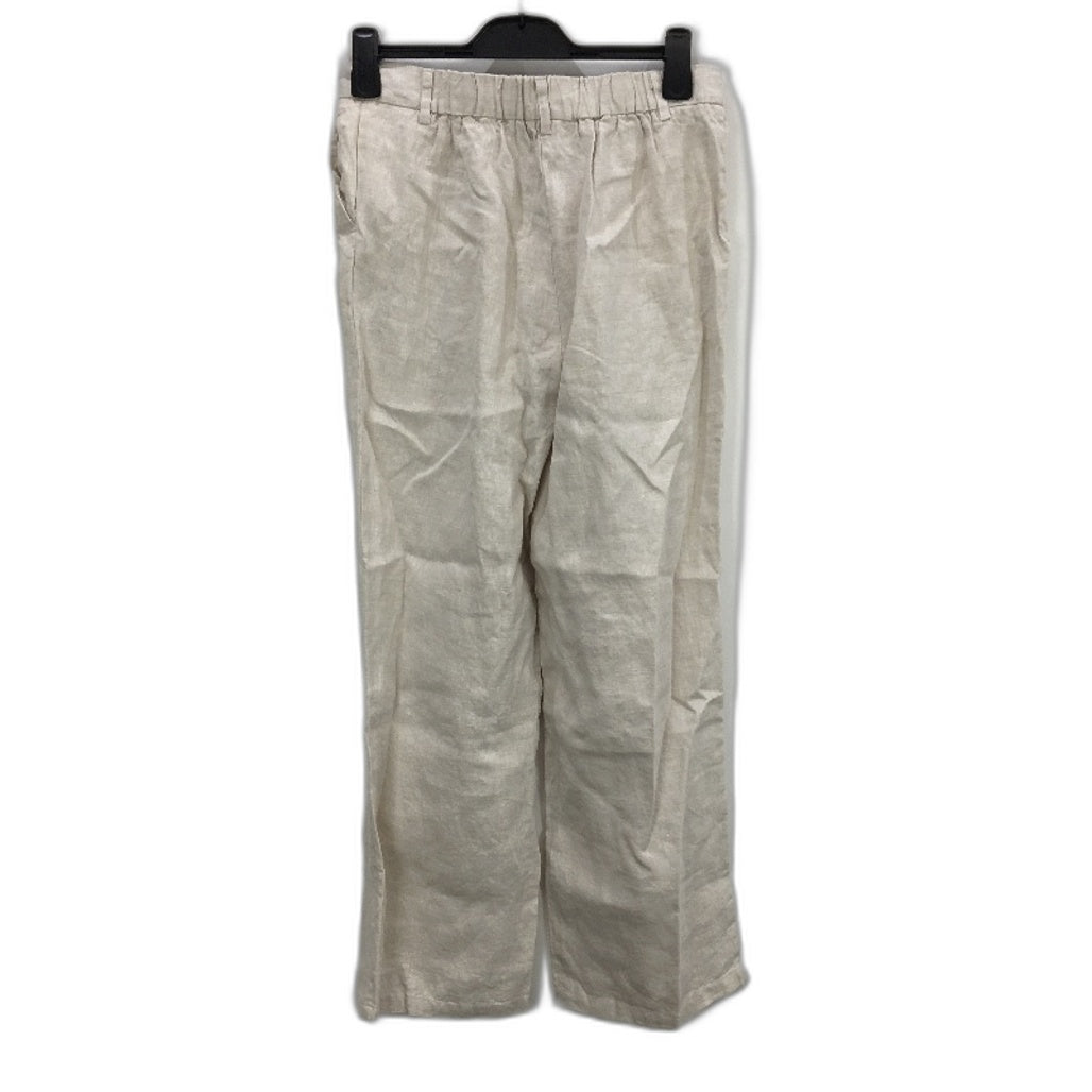 Subtitled Jamimah Beige 100% Linen Relaxed Fit Long Pants Ladies Size M NEW