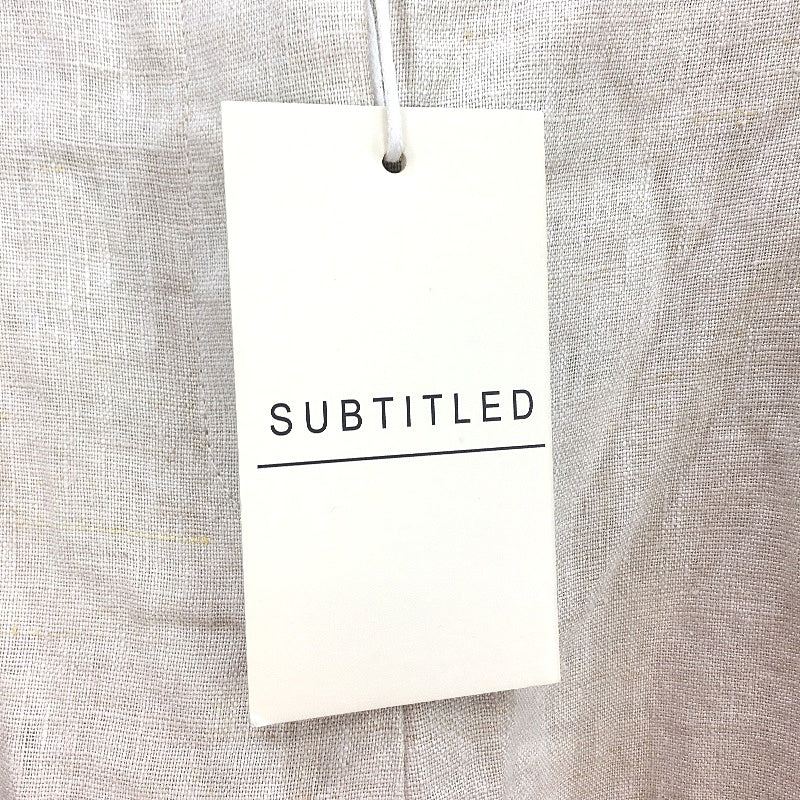 Subtitled Jamimah Beige 100% Linen Relaxed Fit Long Pants Ladies Size M NEW