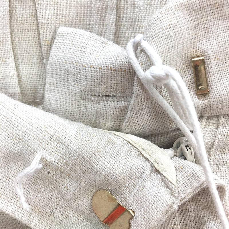 Subtitled Jamimah Beige 100% Linen Relaxed Fit Long Pants Ladies Size M NEW