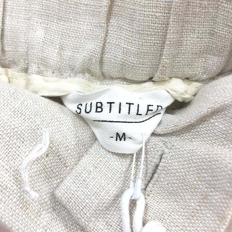 Subtitled Jamimah Beige 100% Linen Relaxed Fit Long Pants Ladies Size M NEW