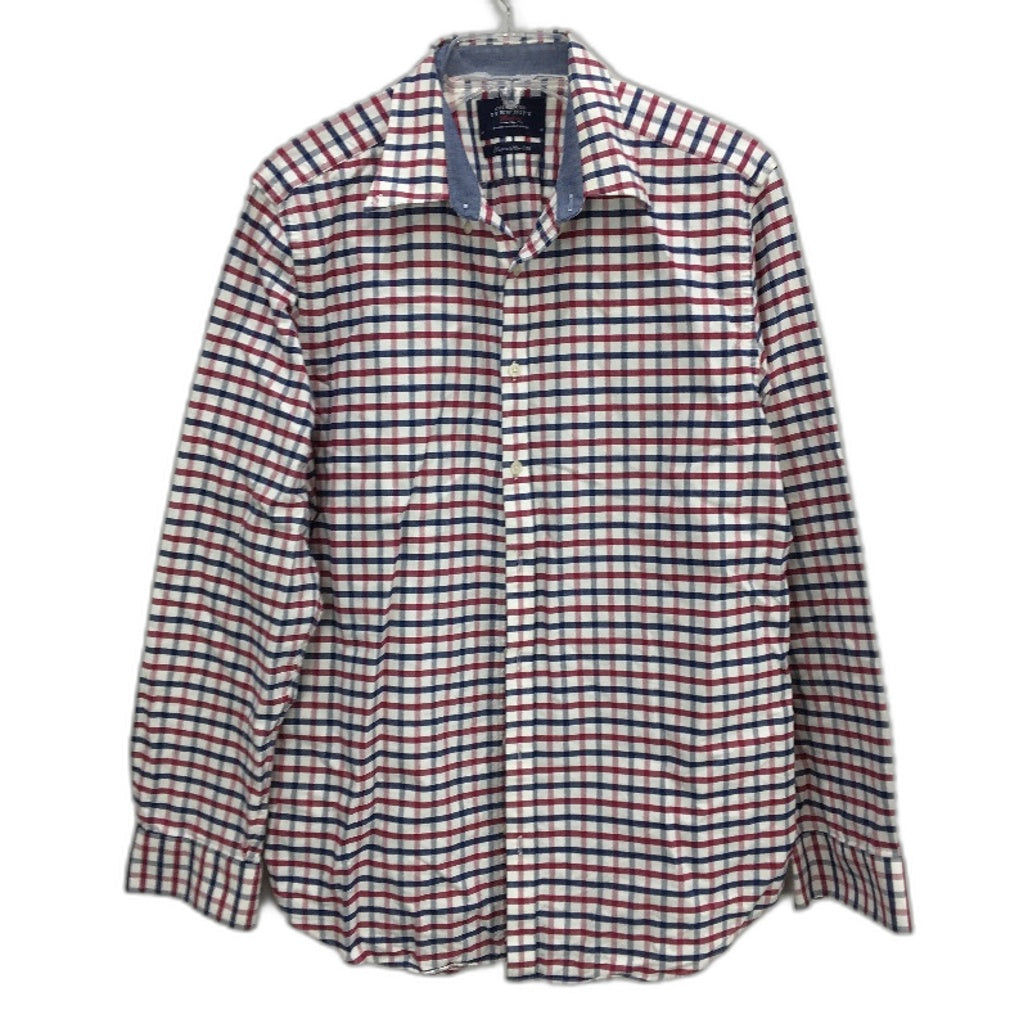 Charles Tyrwhitt Red Blue Check Slim Fit 100% Cotton Casual Shirt Mens Sz M NEW