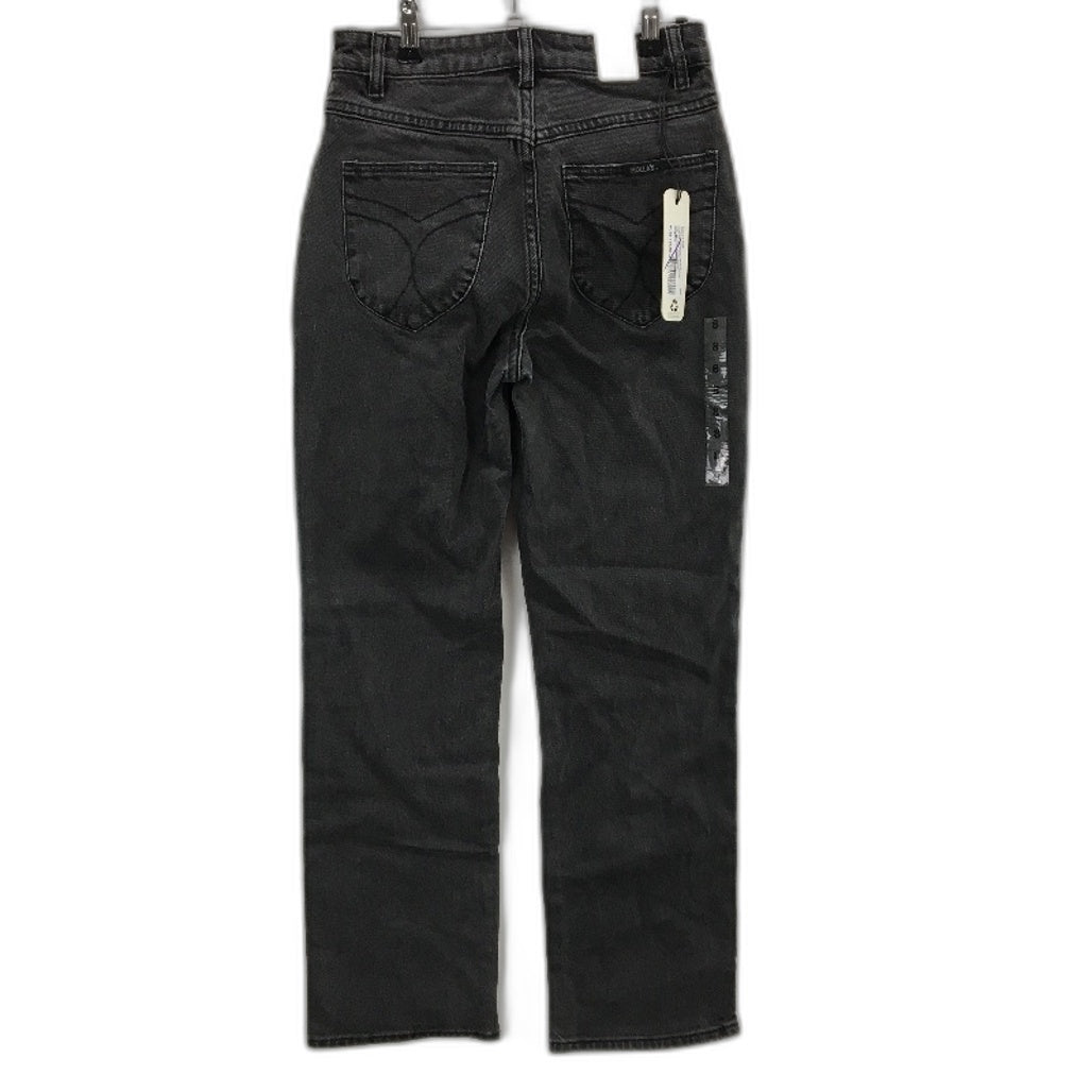Rollas Brad Black Denim Original High Rise Straight Leg Jeans Lds Size 26 8 NEW