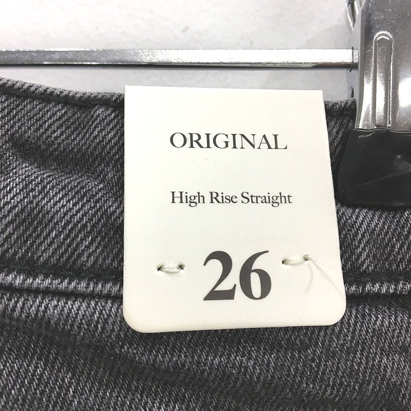 Rollas Brad Black Denim Original High Rise Straight Leg Jeans Lds Size 26 8 NEW