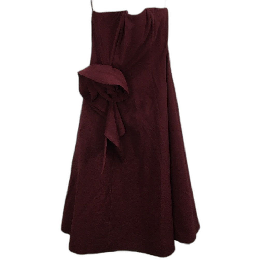 Portmans Shiraz Dark Red Hope Strapless Midi Dress Ladies Size 14 NEW