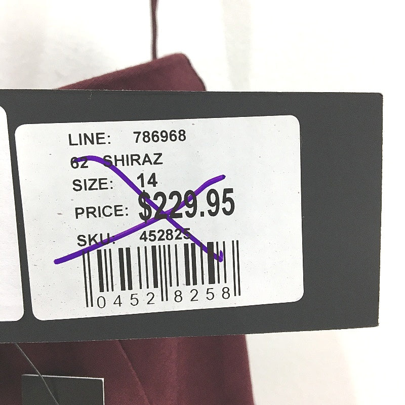 Portmans Shiraz Dark Red Hope Strapless Midi Dress Ladies Size 14 NEW