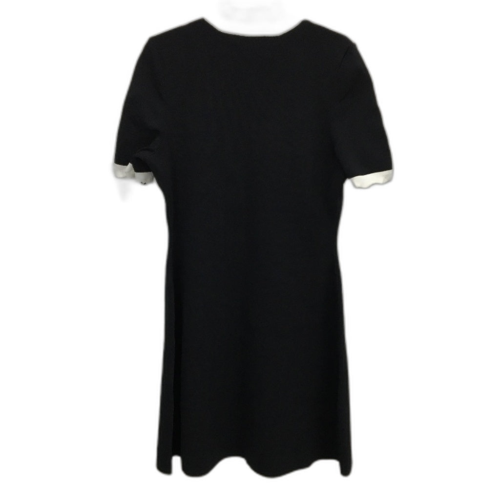 Portmans Black White Trim Lara Scallop Detail Milano Mini Dress Lds Size L NEW