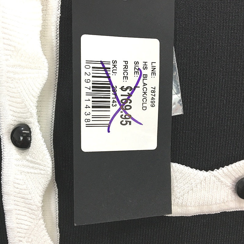 Portmans Black White Trim Lara Scallop Detail Milano Mini Dress Lds Size L NEW