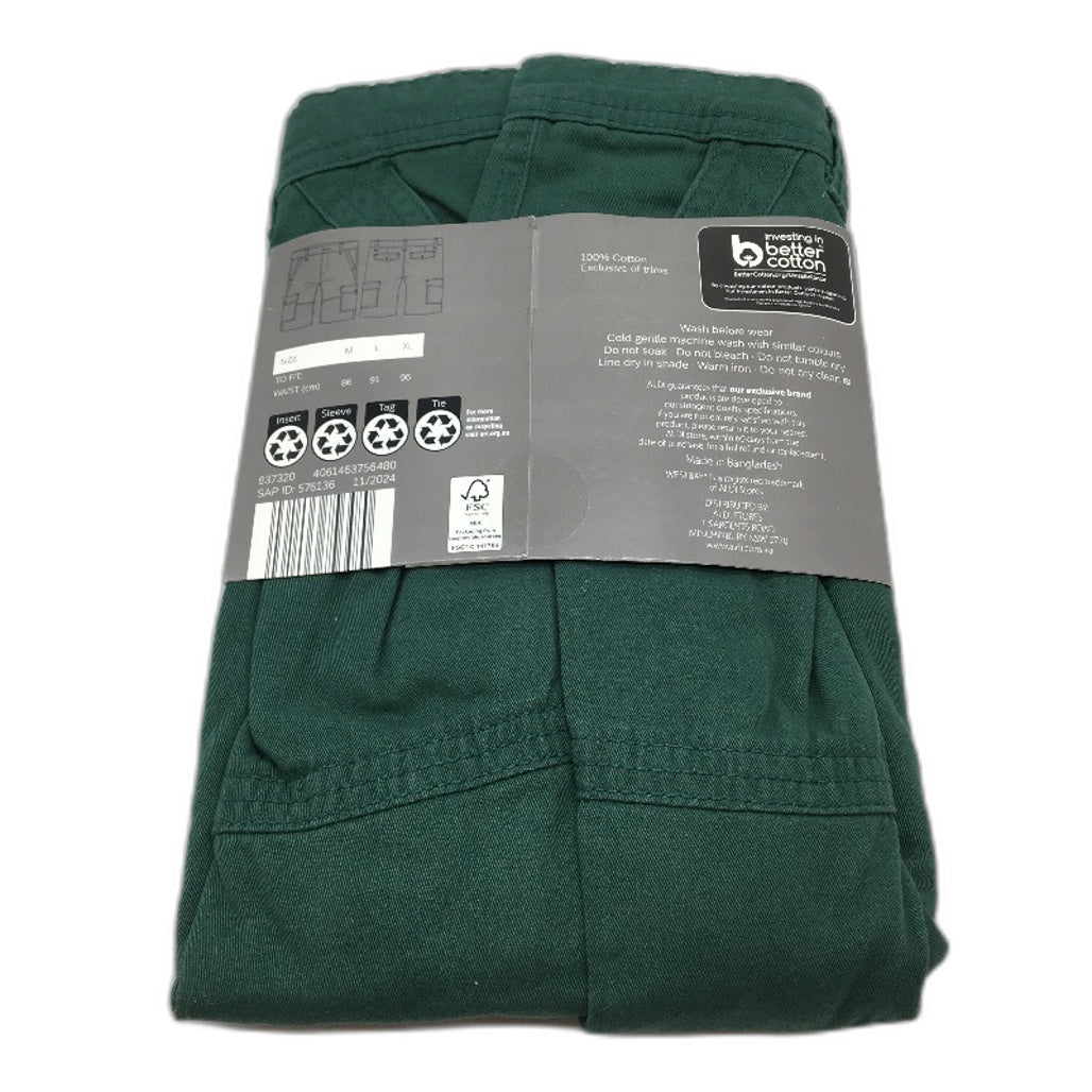 Westbay Green Classic Cotton Cargo Button Zip-Up Shorts Mens Size Medium NEW