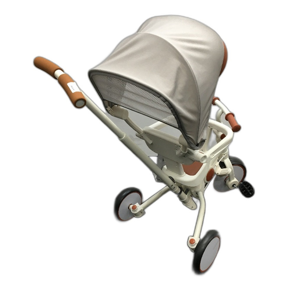4-in-1 Removable Canopy Cream & Brown Tricycle for Ages 18-36+ Months NEW