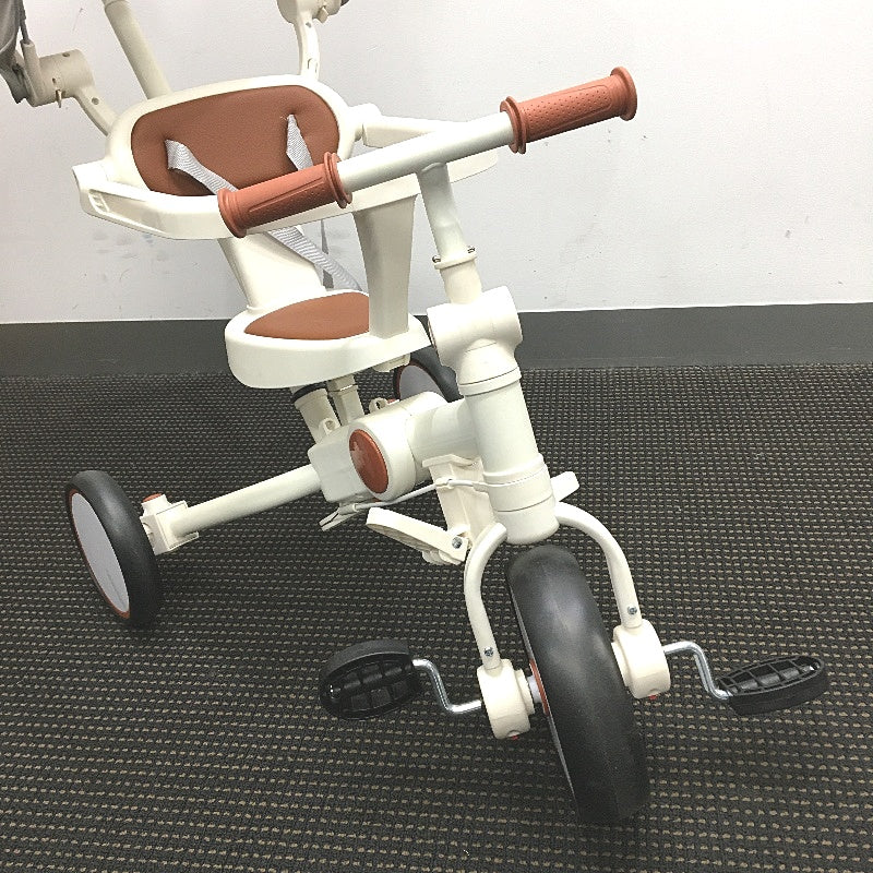 4-in-1 Removable Canopy Cream & Brown Tricycle for Ages 18-36+ Months NEW
