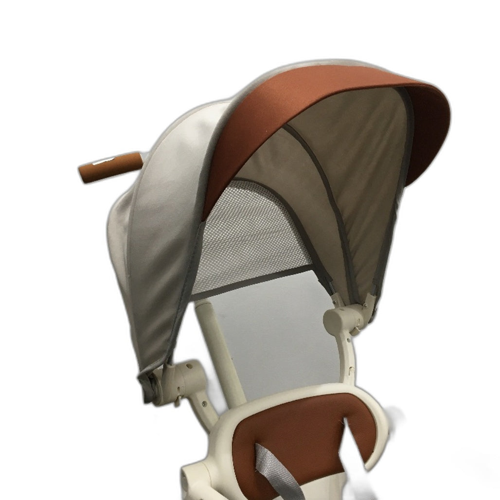 4-in-1 Removable Canopy Cream & Brown Tricycle for Ages 18-36+ Months NEW