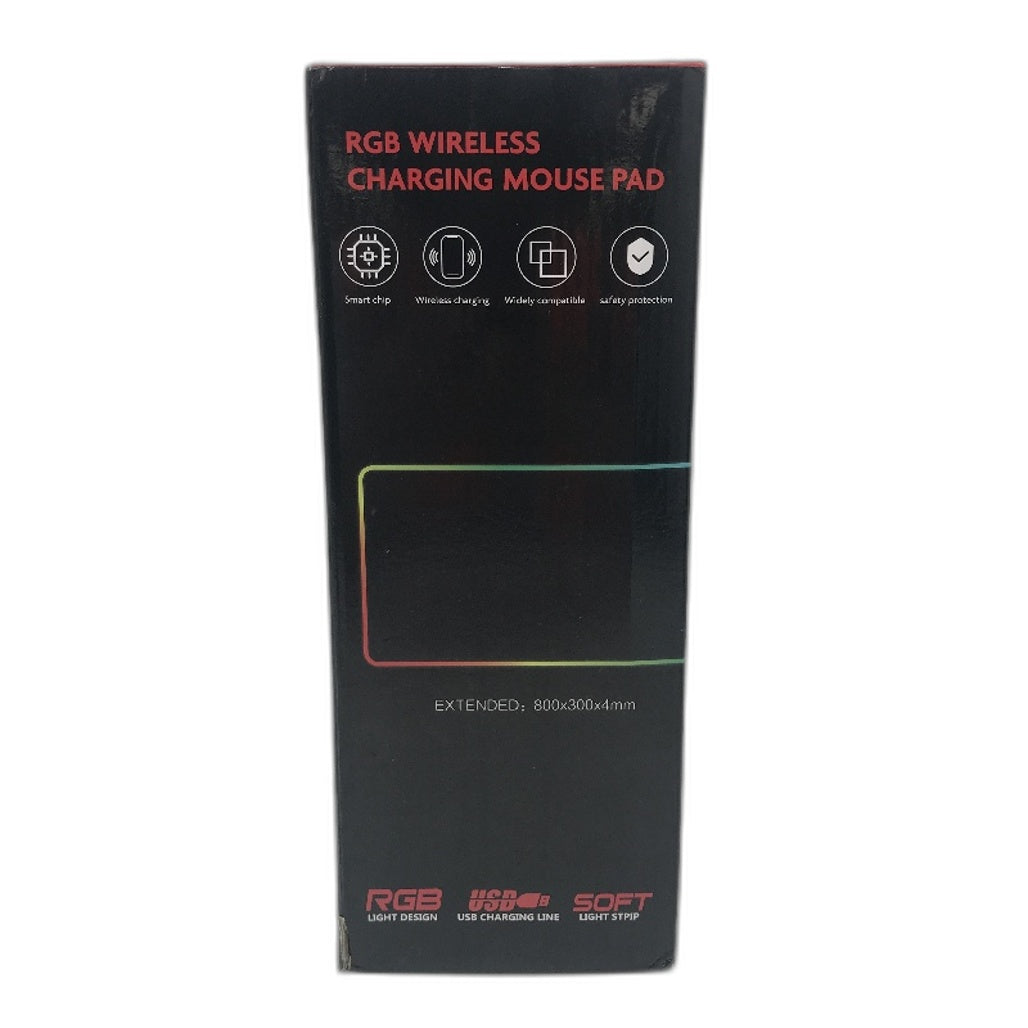 80x30cm RGB 7 Colour Display Mode Wireless Charging Black Cloth Mouse Pad NEW