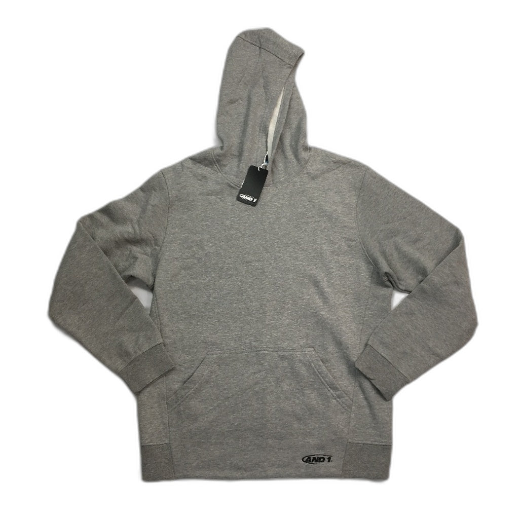 AND1 Grey V2 Soft Fleece Pullover Hooded Sweater Jumper Unisex Size Large NEW