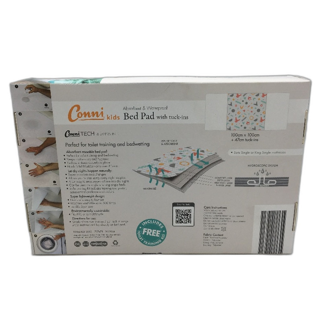 Conni Kids Absorbent Washable & Waterproof Bed Pad With Tuck Ins Shapes NEW