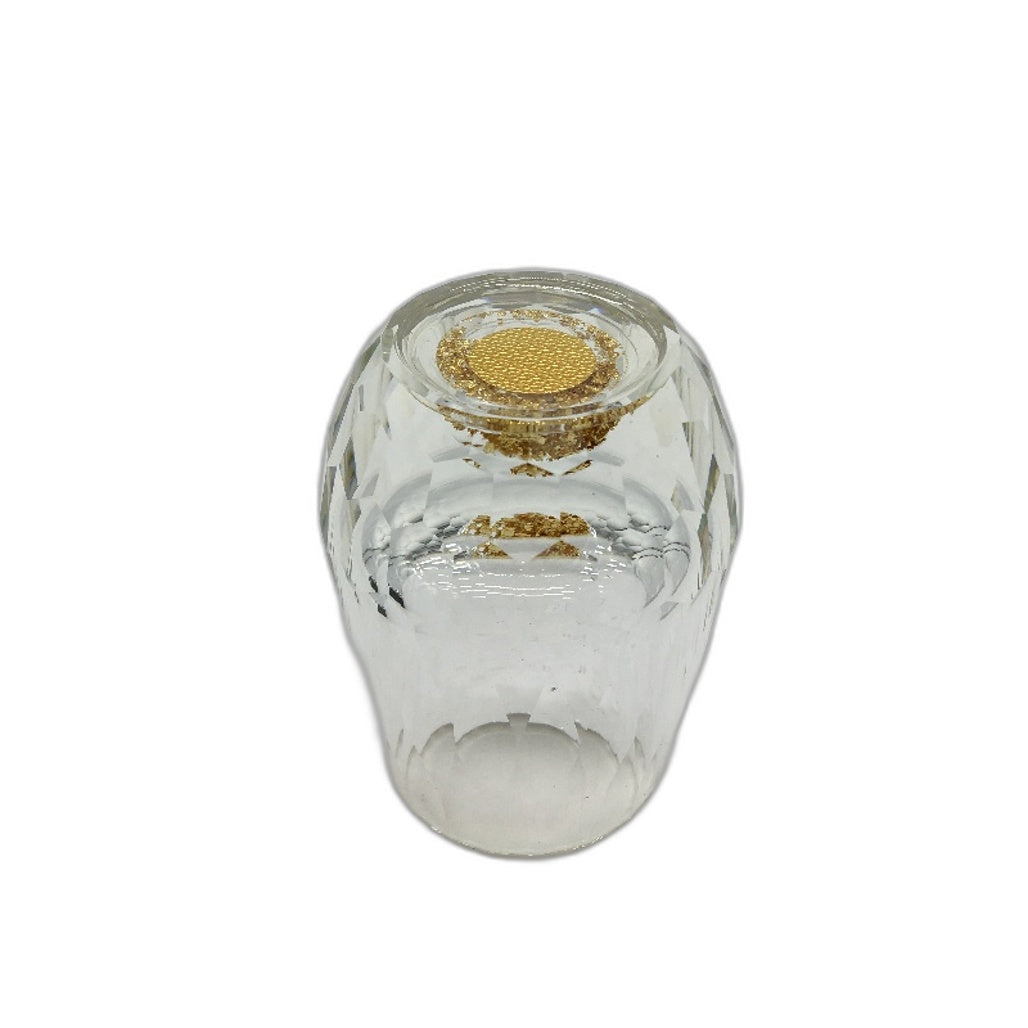 Dujust 1.5oz Diamond Shot Glasses 6 Pieces With 24K Gold Leaf Flakes NEW