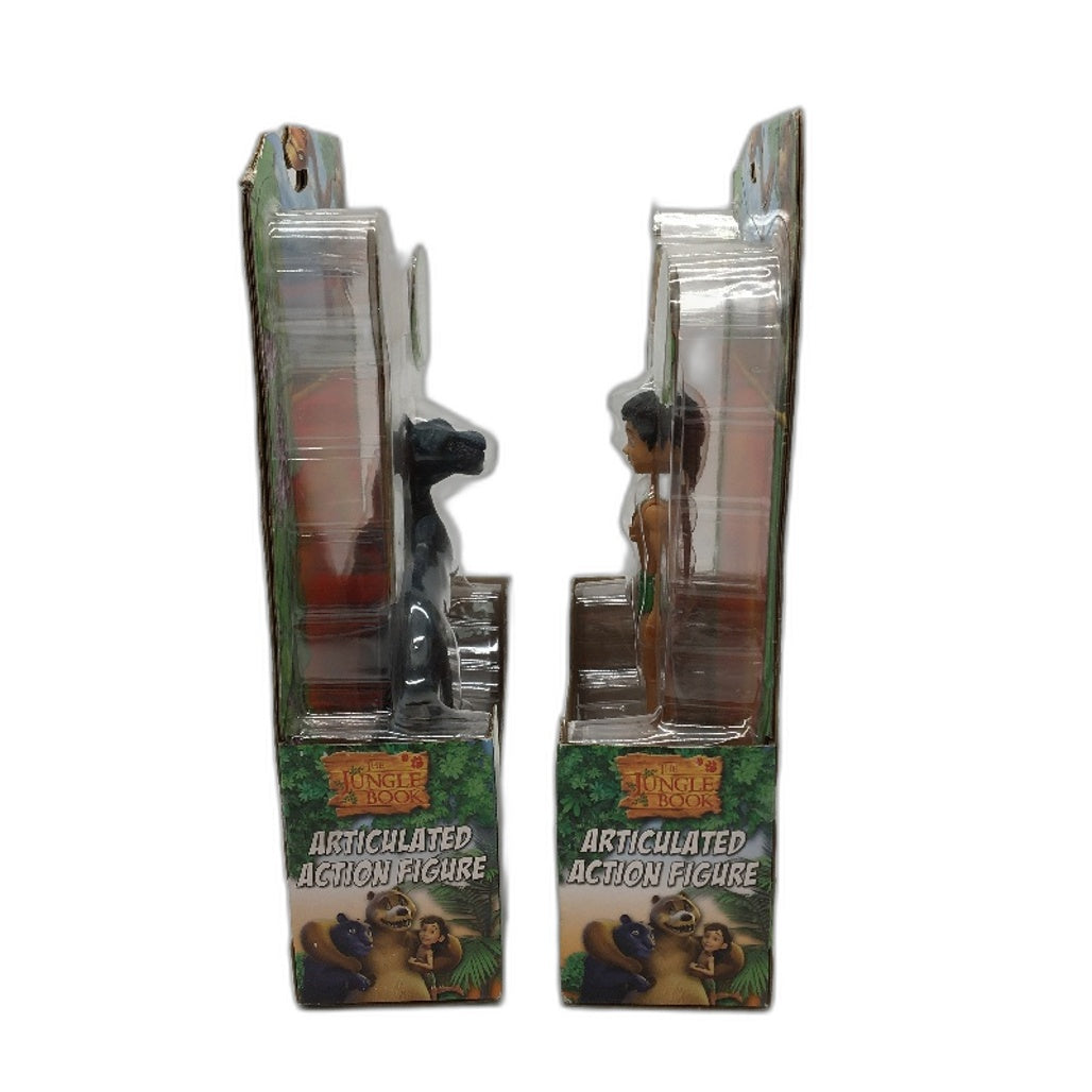 The Jungle Book 2 Pk  Articulated Action Figure Collectables 'Bagheera'&'Mowgli'