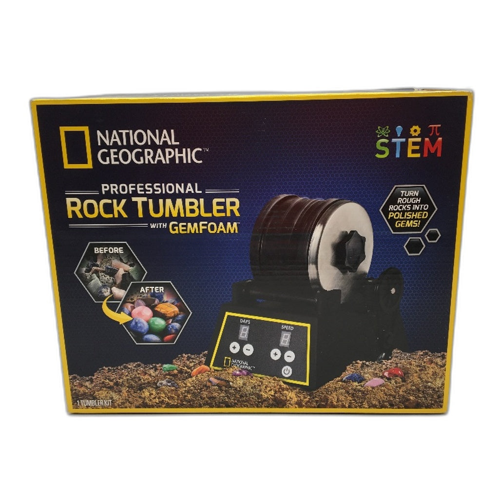 National Geographic Professional Rock Tumbler Kit With Gemfoam & Polishing Grits