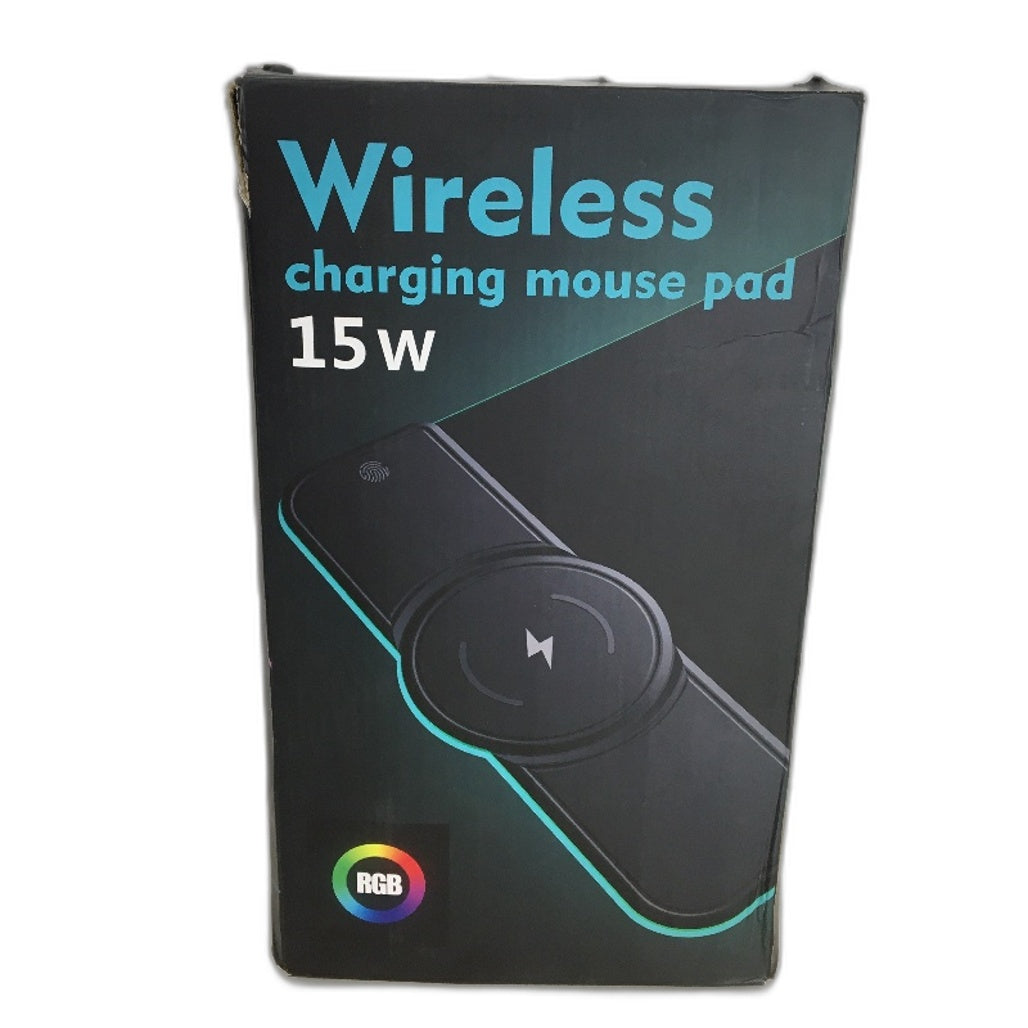 15W 81x31cm All Qi Standard Wireless Charging Black RGB ABS Mouse Pad NEW