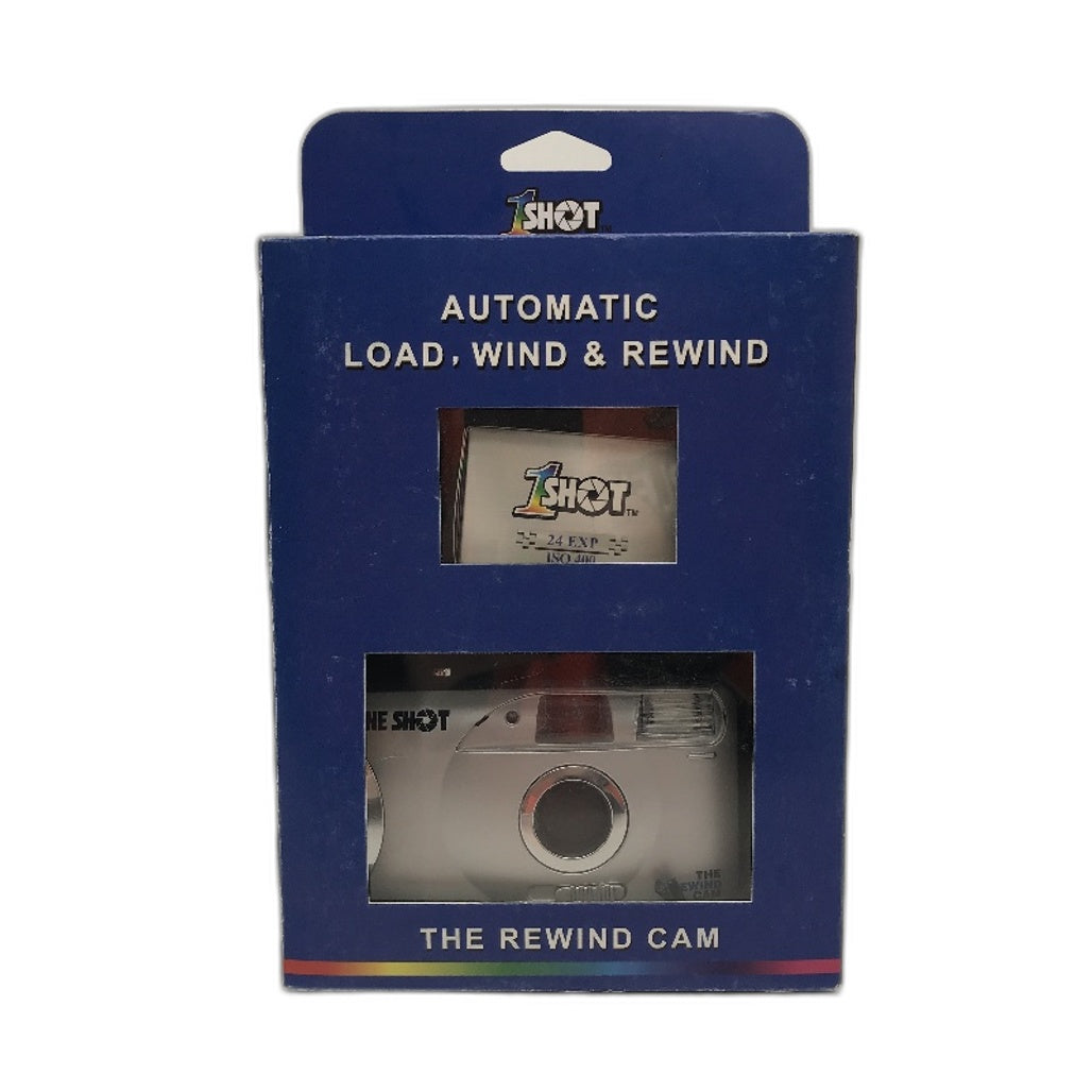 OneShot 'The Rewind Cam' 35mm Motorized Auto Film Camera with Flash DEMO
