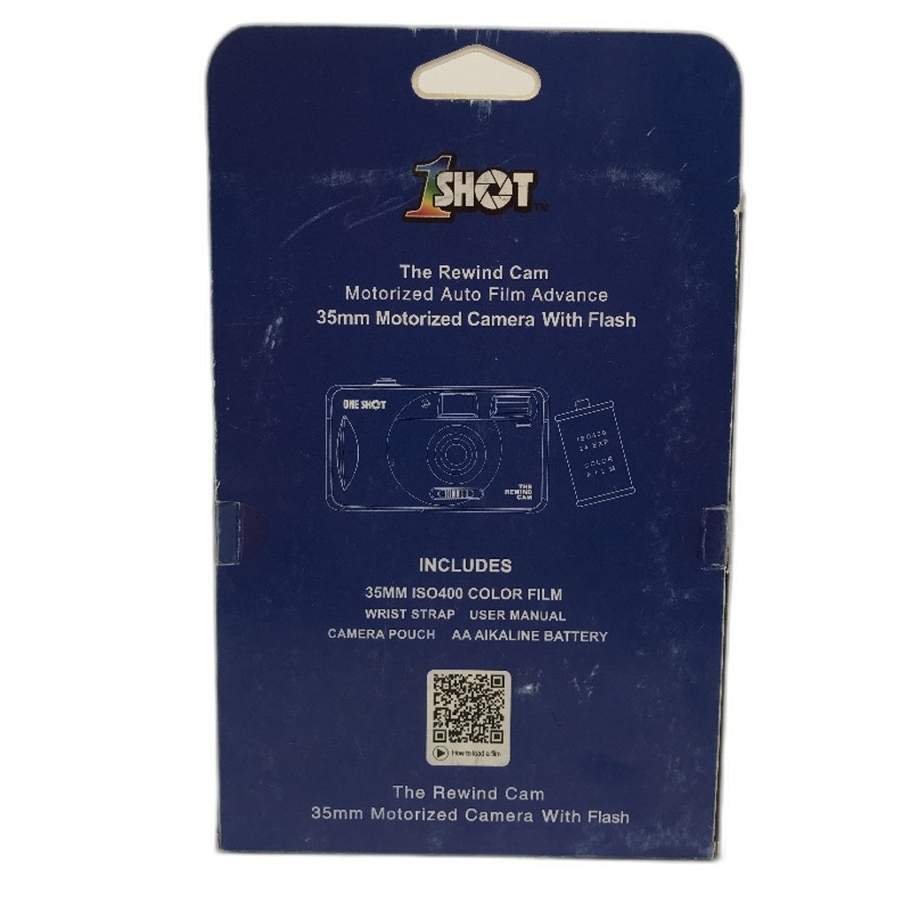 OneShot 'The Rewind Cam' 35mm Motorized Auto Film Camera with Flash DEMO
