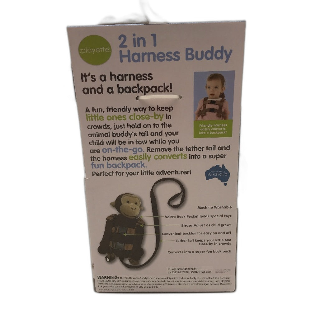 Playette 2-in-1 Fluffy Dog Deluxe Harness Buddy Ages 18 months to 4+ Years NEW