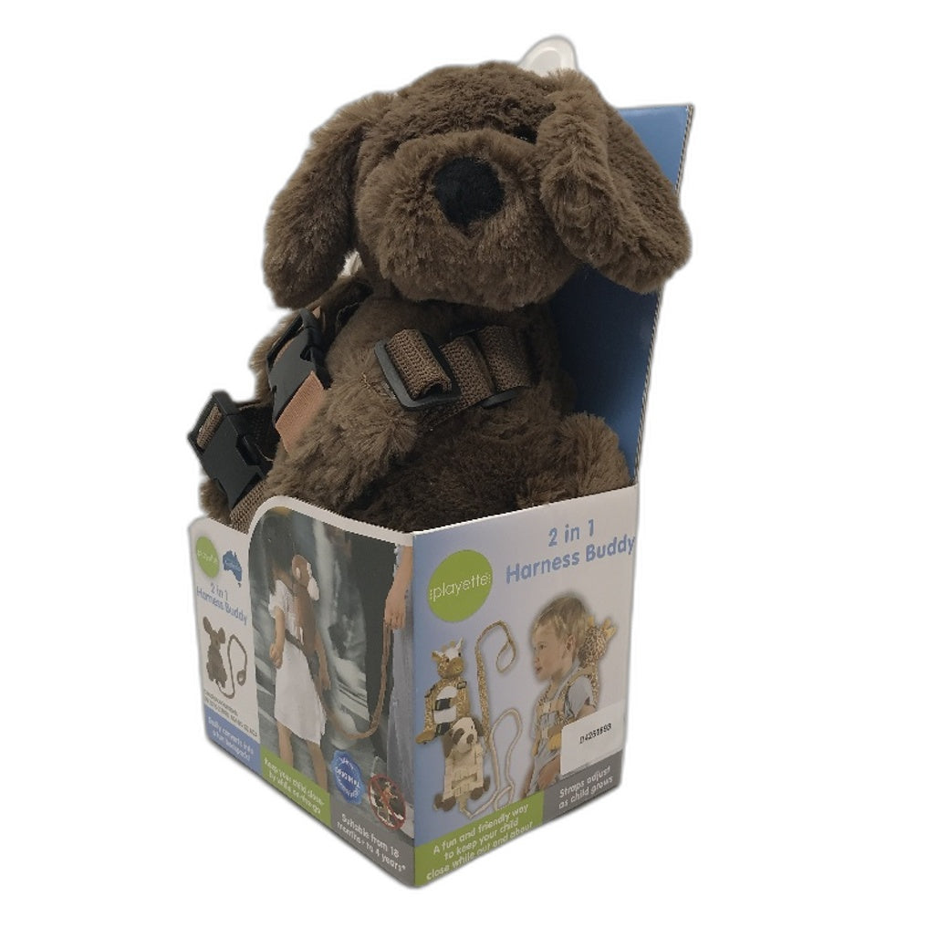 Playette 2-in-1 Fluffy Dog Deluxe Harness Buddy Ages 18 months to 4+ Years NEW