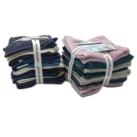 Kirkton House 2 x 10Pcks Australian Cotton Mutlicoloured Face Washers NEW