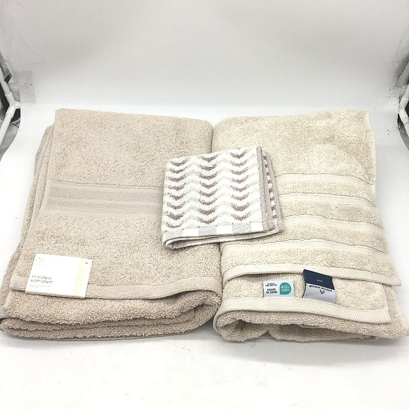 Kirkton House & Target 3pc Assorted Light Brown Bath Sheets and Face Washer NEW