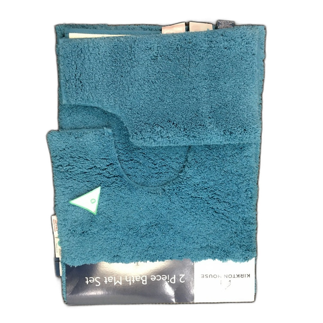 Kirkton House 3pc Soft Plush Blue Bath Mat Sets NEW