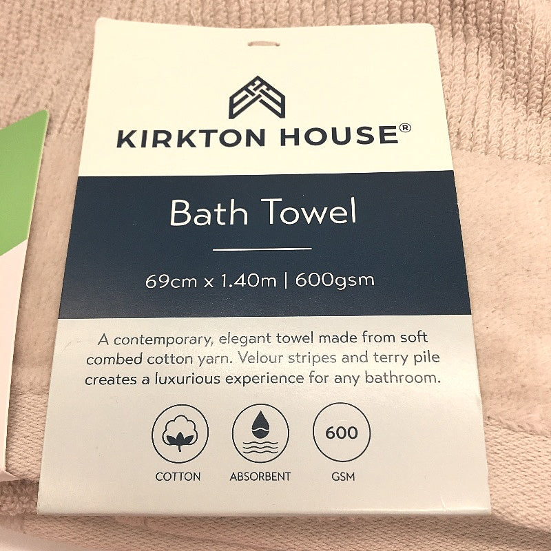 Kirkton House 4pc Assorted Multicoloured Velour Stripe Bath and Hand Towels NEW