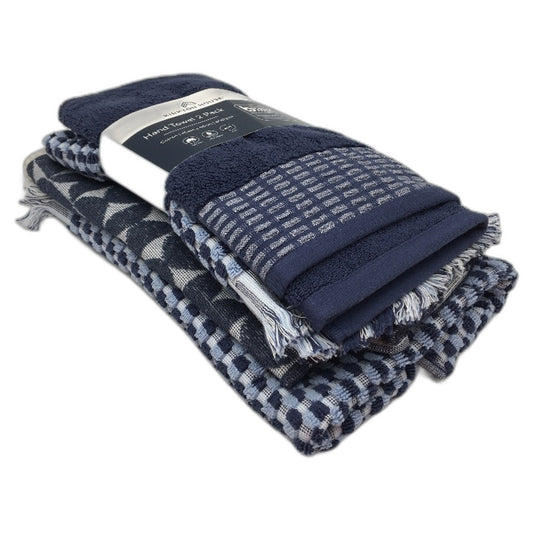 Kirkton House 4pc Assorted Blue Designer Accent Bath and Kitchen Hand Towels NEW